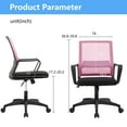 thumbnail image 7 of CL.HPAHKL Ergonomic Office Chair, Adjustable Mesh Computer Chair with Lumbar Support Armrest, Swivel Rolling Desk Chair with Fixed Armrests, Mid Back Task Chair for Home, Office, Pink, 7 of 7