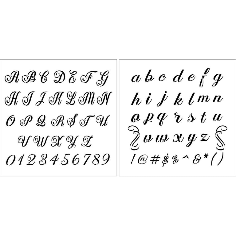 Contemporary Script Full Alphabet Stencil by StudioR12 Reusable Lettering  Stencils for Journaling Craft & Paint Select Size 15 x 15 Inch Sheet 