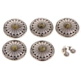 thumbnail image 4 of veasfak 5pcs Round Floral Turquoise Buttons Wallet Saddle Yellow, 4 of 7