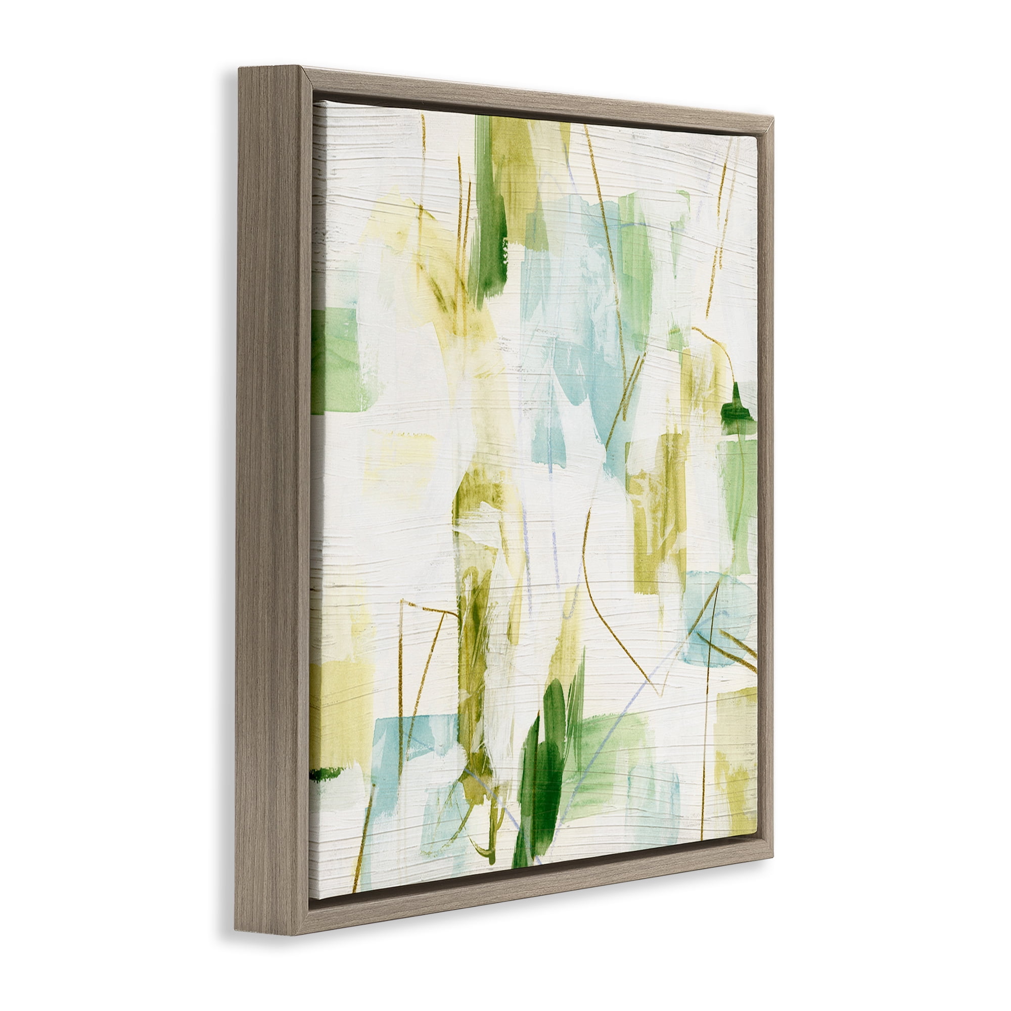 Stupell Industries Expressive Muted Abstraction Abstract Painting Brown Floater Framed Canvas Art Print Wall Art, 18 x 18