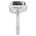 thumbnail image 3 of Heart Shaped Amethyst and Diamond Ring Halo 14K White Gold 5.41ct, 3 of 5