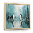 thumbnail image 2 of Designart "Snowy Penguin Family Gathering I" Penguin Floater Framed Canvas Wall Art, 2 of 5