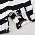 thumbnail image 3 of LYMAYTER 0-18M Baby Boys Girls Summer Striped Bodysuits Newborn Infant Short Sleeve Casual Rompers, 3 of 7