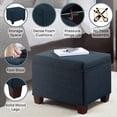 thumbnail image 4 of Convenience Concepts Madison Storage Ottoman, Dark Blue Fabric, 4 of 7