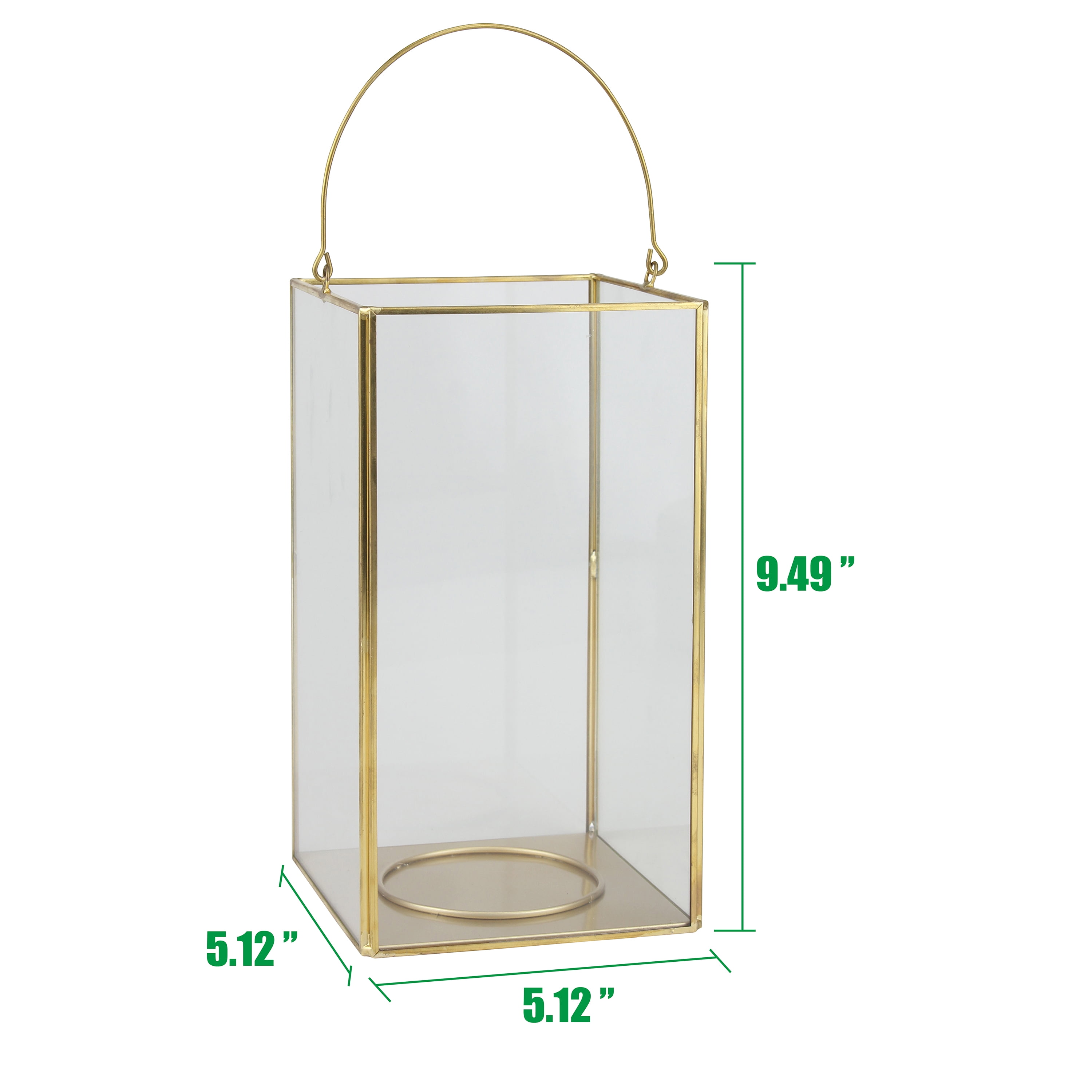 Better Homes & Gardens Gold Metal and Glass Candle Lantern, Large