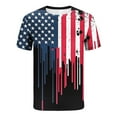 thumbnail image 4 of qucoqpe Mens 4th of July Shirts Summer Crew Neck Short Sleeve Patriotic Sports T-Shirts America Flag Tops Graphic Tees, 4 of 5