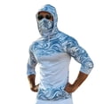 thumbnail image 2 of VBVC Men's Wave Print UPF 50+ Sun Protection Hoodie,Full Face Cover Quick Dry Fishing Shirt For Men,UV Block Long Sleeve Rash Guard for Beach Hiking,Light Blue,S-3XL, 2 of 6