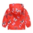 thumbnail image 5 of 5-6 Years Child Toddler Rain Jacket Kids Cartoon Windbreaker Coat Baby Girl Boy Zip Hooded Outerwear Fall Infant Raincoat Red Hoodie, 5 of 5