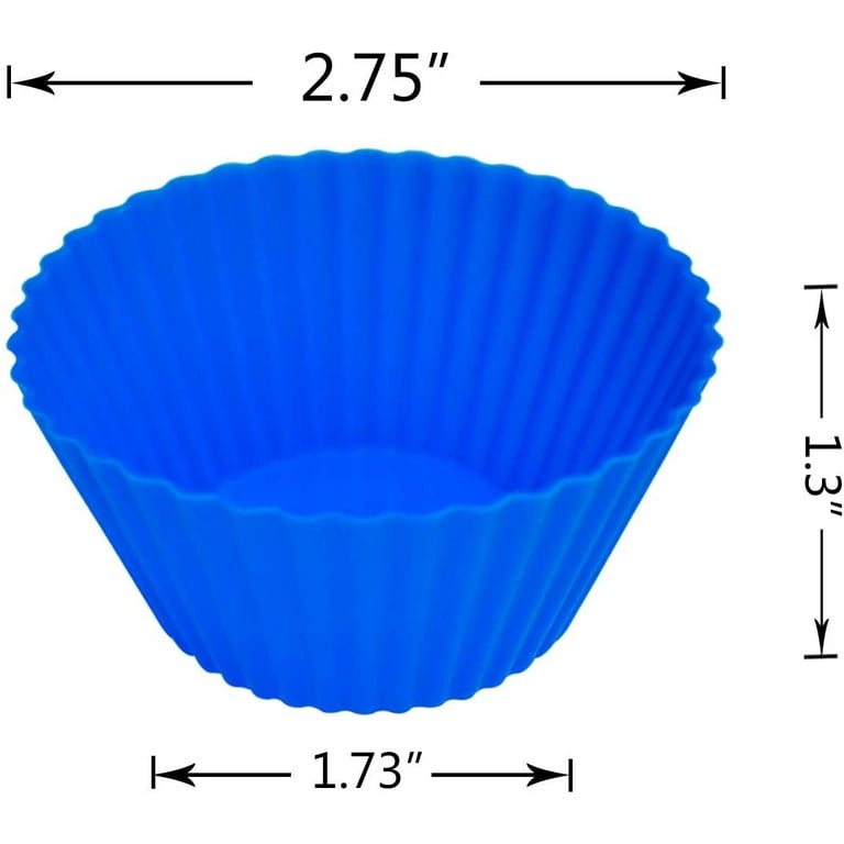 CHYIR 24 Non-Stick Silicone Molds DIY Mini Muffin Pan Silicone Cupcake Baking Cups for Muffin Tins 2pcs Red A