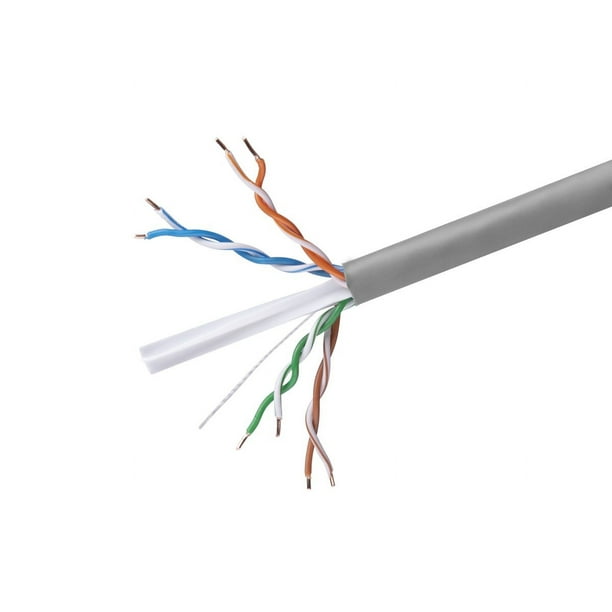 Monoprice Cat6 Câble Ethernet en Vrac - Câble Réseau - Solide, 500Mhz, UTP, CMR, Hauteur Nominale, Fil de Cuivre Pur, 23AWG, 1000ft, Gris