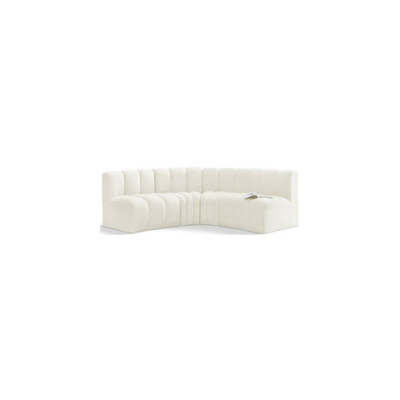 Meridian Furniture Arc Cream Velvet Modular Sectional