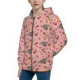 thumbnail image 2 of Picia Retro 70s 60s Hippie Flower for Boys Fashion Full-zip Hoodies & Sweatshirts with Kangaroo Pocket,Zip-up Hooded Sweatshirt for Kid, Moisture Wicking & Breathable-Medium, 2 of 6