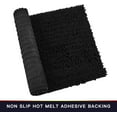 "Walensee NonSlip Black Chenille Bathroom Rugs, 17"" x 24"" Machine