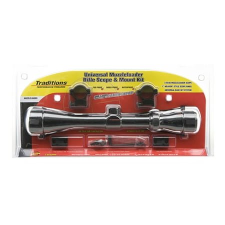 Medium Scope - TRADITIONS MUZZLELOADER SCOPE PACK 3-9X 40MM MEDIUM RINGS 2 PIECE BASE