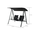 thumbnail image 6 of Mainstays Dashwood 2-Seat Steel Canopy Porch Swing, Black, 6 of 7
