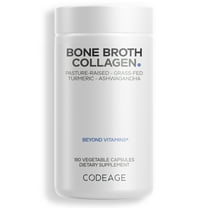 Codeage Bone Broth, Organic Bovine & Chicken Bone Broth, Grass-Fed Pasture-Raised Collagen Capsules, 180 ct