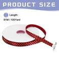 thumbnail image 3 of Grosgrain Ribbons 100 Yards 5/8 Inch Wine Red Gold Dots Ribbon for Crafts Gift Wrapping Wedding, 3 of 7