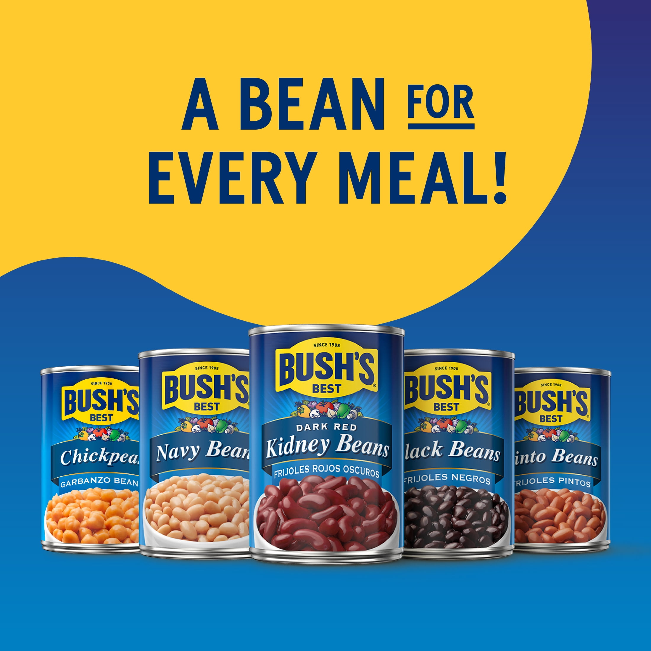 8 pack) Bush's Black Beans Canned Beans with Pop-Top Lid, 15 oz