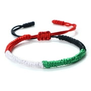 PFDDRW EIRZNGXQ Palestinian Flag Bracelet Handmade Woven Bracelet Adjustable Red White Green Hand Bracelet Unisex Palestinian Flag Braided Bracelet Q6S2