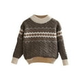 thumbnail image 2 of Bnwani Boys Striped Sweater Fashion Knitted Cotton Pullover Crew Neck Long Sleeve Warm Cute Sweater Green, 2 of 3