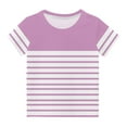 thumbnail image 2 of Gamivast Girls Short Sleeve Shirts Summer Basic Tops Clothing Solid Color Casual Loose Fit Crewneck Shirts Kids Cute Tunic Tees Tops Pink 5-6Y Camiseta De Para Niños, 2 of 5
