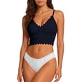 thumbnail image 5 of Jinhomg Women's Lace Padded Bralette Plunge Wireless Longline Bra Breathable Everyday Bras Black Free Size, 5 of 9