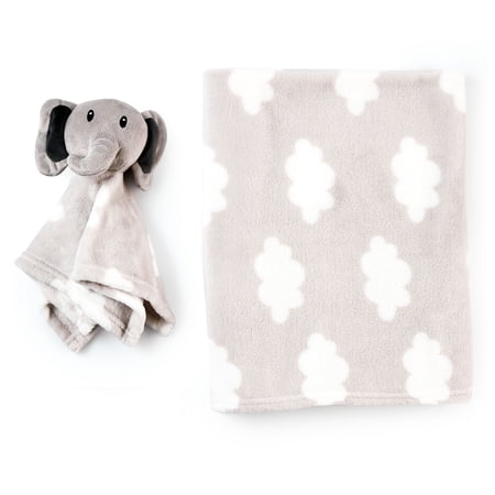 Parent's Choice 2-Piece Gray Elephant Baby Blanket and Lovey Set