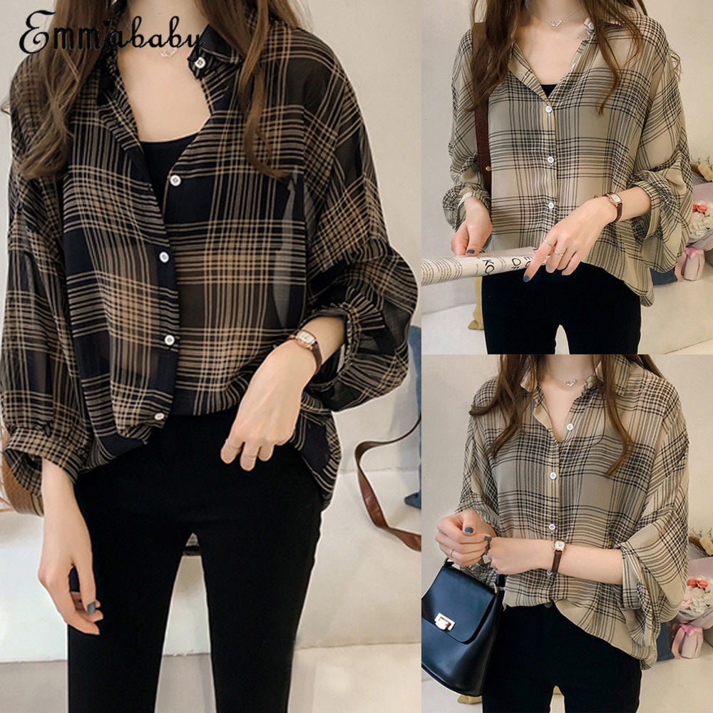 baggy plaid shirt