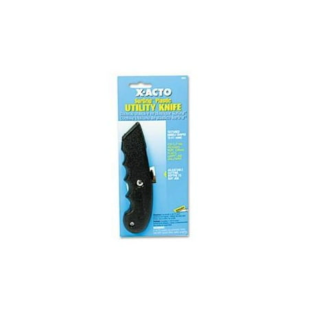 SurGrip Utility Knife w/Contoured Plastic Handle & Retractable Blade, Black