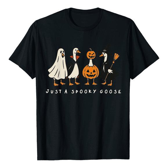 Just a Horror Goose Shirt, Halloween Silly Goose Tee, Funny Goose Halloween Shirt, Coquette Bow Spooky Shirt, Horror Characters T-Shirt Design
