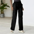 thumbnail image 4 of yunLCZ Womens Dress Pants Cargo Pants For Women High Waisted Wide Leg Casual Pants Y2k Streetwear Trousers With 6 Pockets Office Slacks, 4 of 4