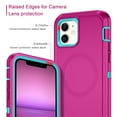 thumbnail image 4 of Petocase for iPhone 12 Case,iPhone 12 Pro Case,Compatible with MagSafe,Shockproof 3-Layer Protection Rugged Heavy Duty Cover Case for Apple iPhone 12/12 Pro 6.1",Rose Red/Turquoise, 4 of 5