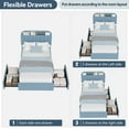 thumbnail image 5 of Shininglove Upholstered Platform Bed Frame with Storage Twin Size Bookcase Headboard & 2 Drawers(Blue), 5 of 6