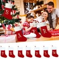 thumbnail image 3 of Fnochy 17.7 Inches Monogram Embroidered Letter, Christmas Stocking Soft Velvet with White Plush Cuff, Embroidered Personalize Double Christmas Sock, for Family Holiday Decoration Hanging, 3 of 3