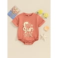 thumbnail image 2 of FEORJGP Toddler Boy Girls Summer Romper Newborn Baby Short Sleeve Jumpsuit Crew Neck Bodysuit Cute Letter Print T-shirt for Loose Casual Daily Clothes, 2 of 9