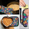 thumbnail image 5 of Yayeee Oven Mitts and Pot Holder Set of 2 Heat Resistant Kitchen Gloves Baking Hot Pad, Vibrant Art Leaves Pattern, 5 of 5