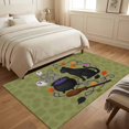 thumbnail image 4 of Area Rugs 3'x5', Black Cats Halloween Carpet Runner Indoor Outdoor Rugs Home Decor Aesthetic, Green Botanical Horror Non Slip Mats Washable Accent Rug for Living Room Bedroom, 4 of 8