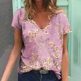 thumbnail image 1 of T-Shirts d'Été pour Femmes Grande Taille, Hauts d'Été pour Femmes, Blouse Imprimée d'Été, T-Shirts Décontractés à Col en V, Manches Courtes, Hauts, T-Shirt à Col en V pour Femmes en Liquidation, 1 of 5
