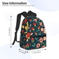 thumbnail image 2 of Yield Berries and Flowers Print Backpack for Women Men, Lightweight Casual Travel Daypack, Classic Basic College Backpack, Middle School Bag, 2 of 5