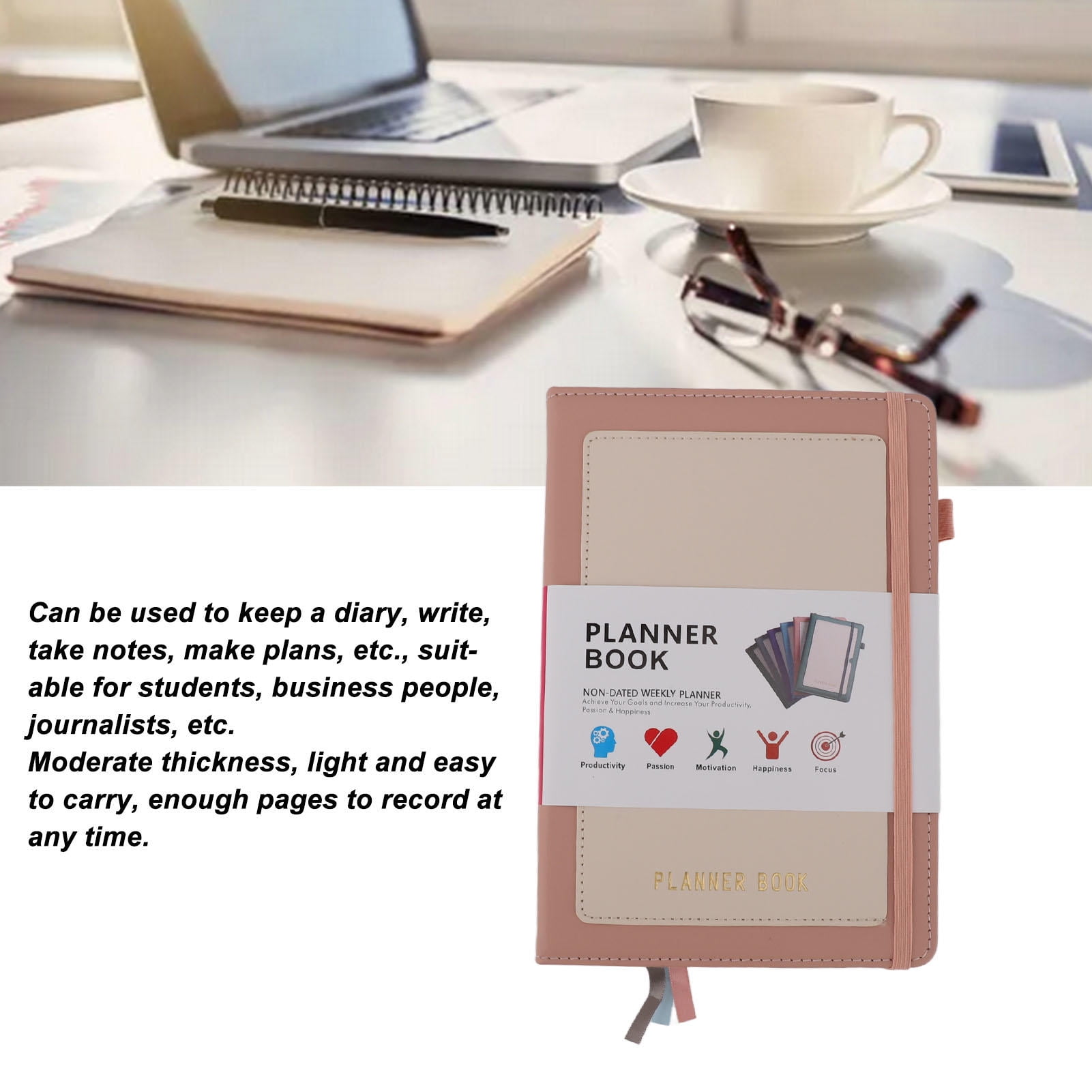 YAHHU PU Leather A5 Journal Notebook, 240 Pages, Thread‑Bound, Versatile Planner