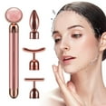 thumbnail image 2 of 4-in-1 Face Massager Roller 24k Golden Face Roller, Arm Eye Nose Massage for Face Facial Massager Skin Care Tools - Rose Red, 2 of 6