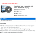 thumbnail image 2 of Front Brake Rotor - Compatible with 2011 - 2020 Honda Odyssey 2012 2013 2014 2015 2016 2017 2018 2019, 2 of 2