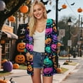 thumbnail image 2 of Towmus Cardigan Sweaters for Women Halloween Button V Neck Long Sleeve Soft Drape Open Front Fall Tops Dressy Loose Coat, 2 of 6
