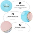 thumbnail image 2 of MasteelfCA 1 Set Cake Glass Cover Ceramic Tray Set Food Preservation Cover Cake Tray Set, 2 of 8