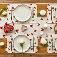 thumbnail image 4 of mubwai White Love Valentine Placemats Set of 4, 12x18 Inch Seasonal Anniversary Holiday Table Mats for Party Kitchen Dining Decoration, 4 of 7