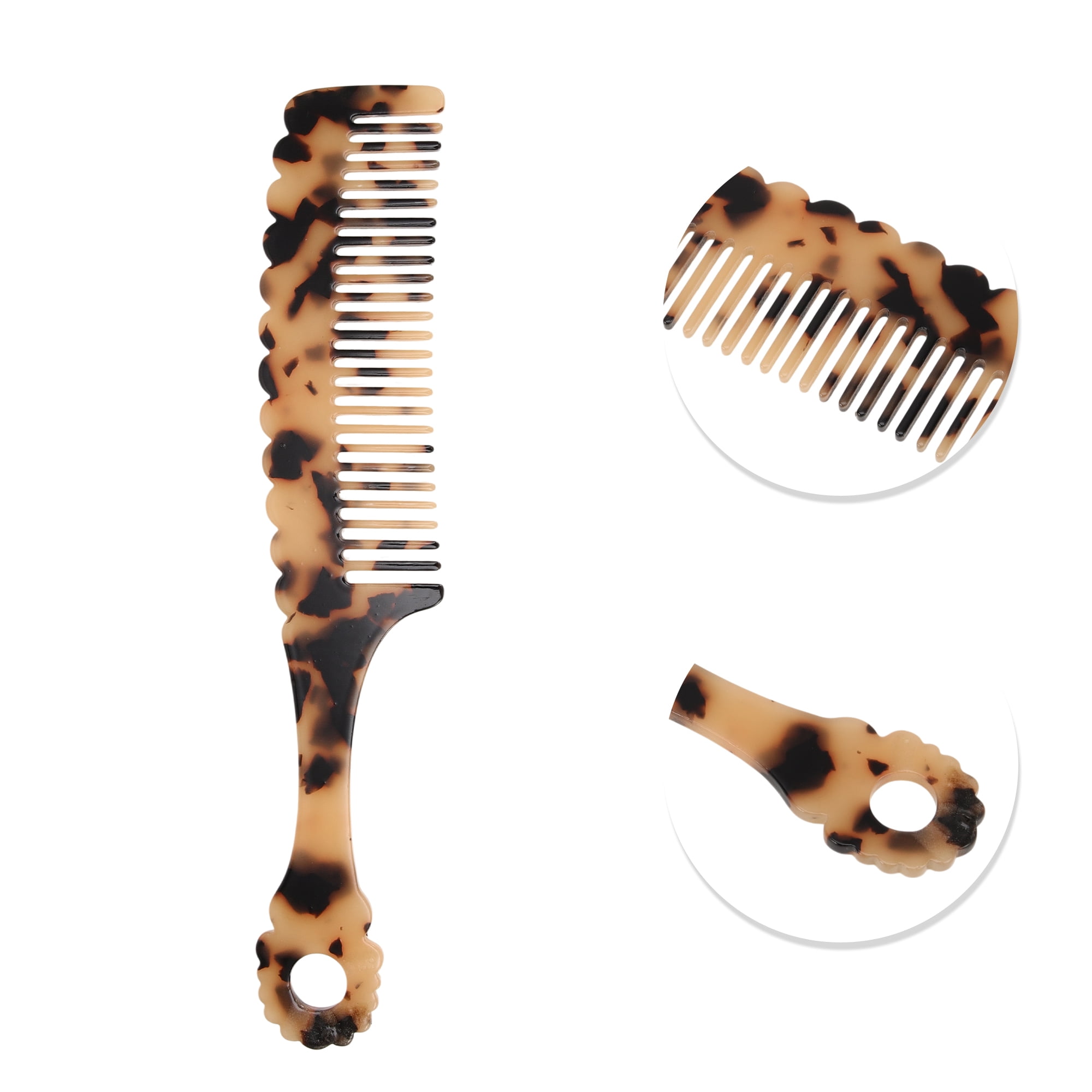 Unique Bargains 1 Pc Fashion Handle Wavy Hair Comb for All Hair Types Styles Light Brown