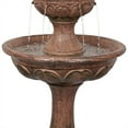 thumbnail image 5 of Alpine Corporation Outdoor 2-Tier Solar Pedestal Tulip Fountain, Cement, Gray, 5 of 12