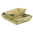 thumbnail image 2 of Set of 2 Natural wood small shallow rectangle crate with metal corner design, 2 of 4