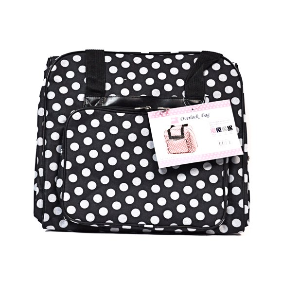 Hemline Dotty Black Polka Dots Serger Overlock Tote Bag
