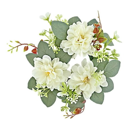 

Small Candle Rings Wreaths Flower Candle Rings Flower Garland For Tables Realistic Rose For Wedding Centerpieces Flower Arrangement Home